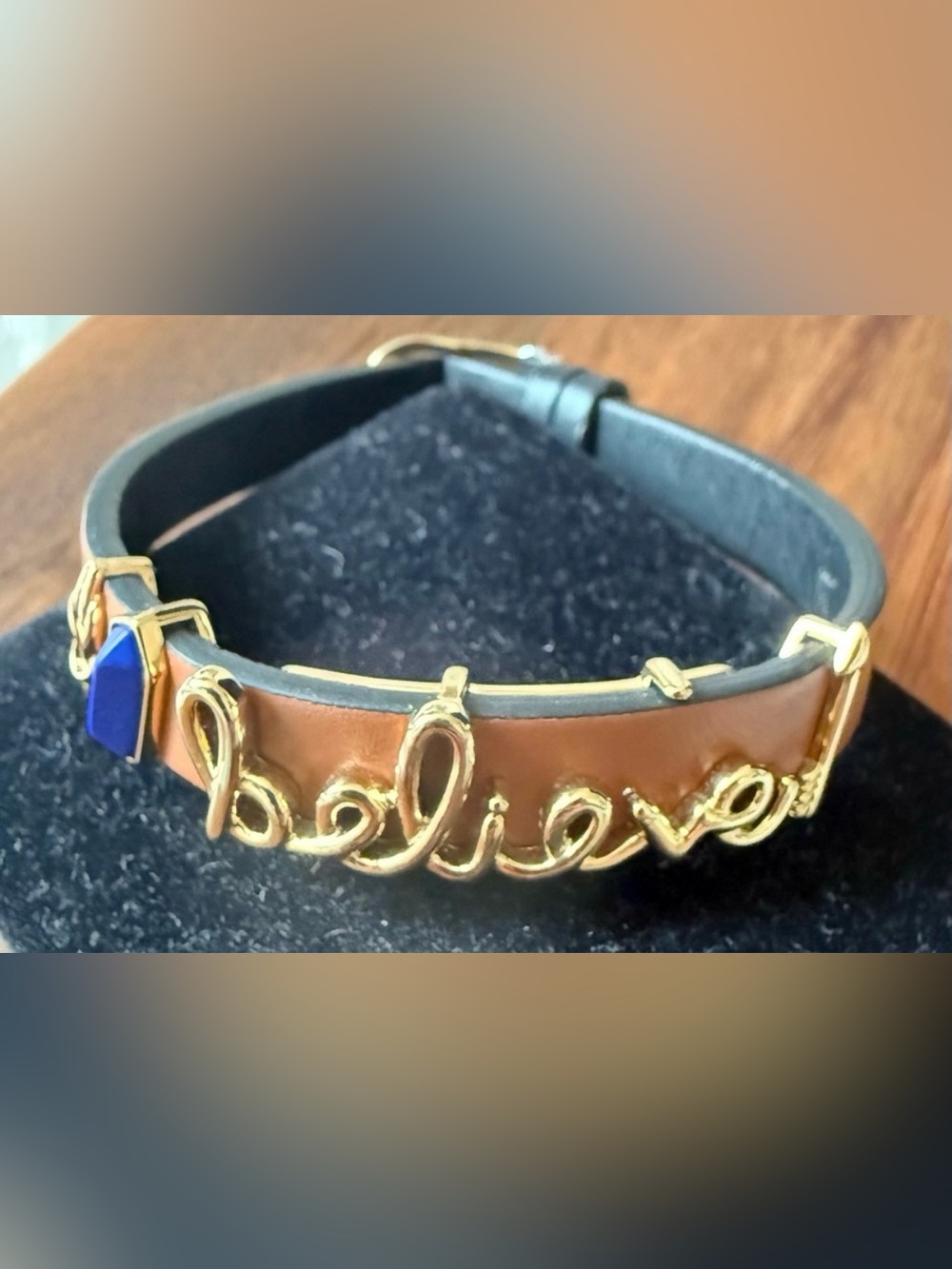 KEEP Collective Gold and Blue Believe Bracelet with Charms